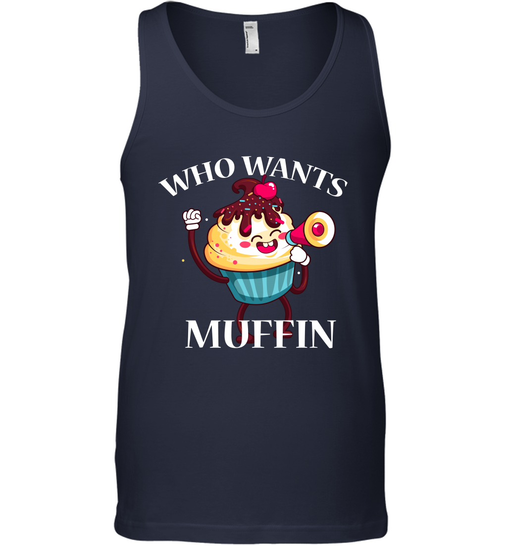 Who Wants Muffin Shirt Tank Top Tank Top Navy