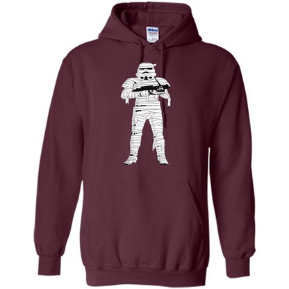 Stormtrooper Mummy Wraps Halloween T-Shirt Maroon