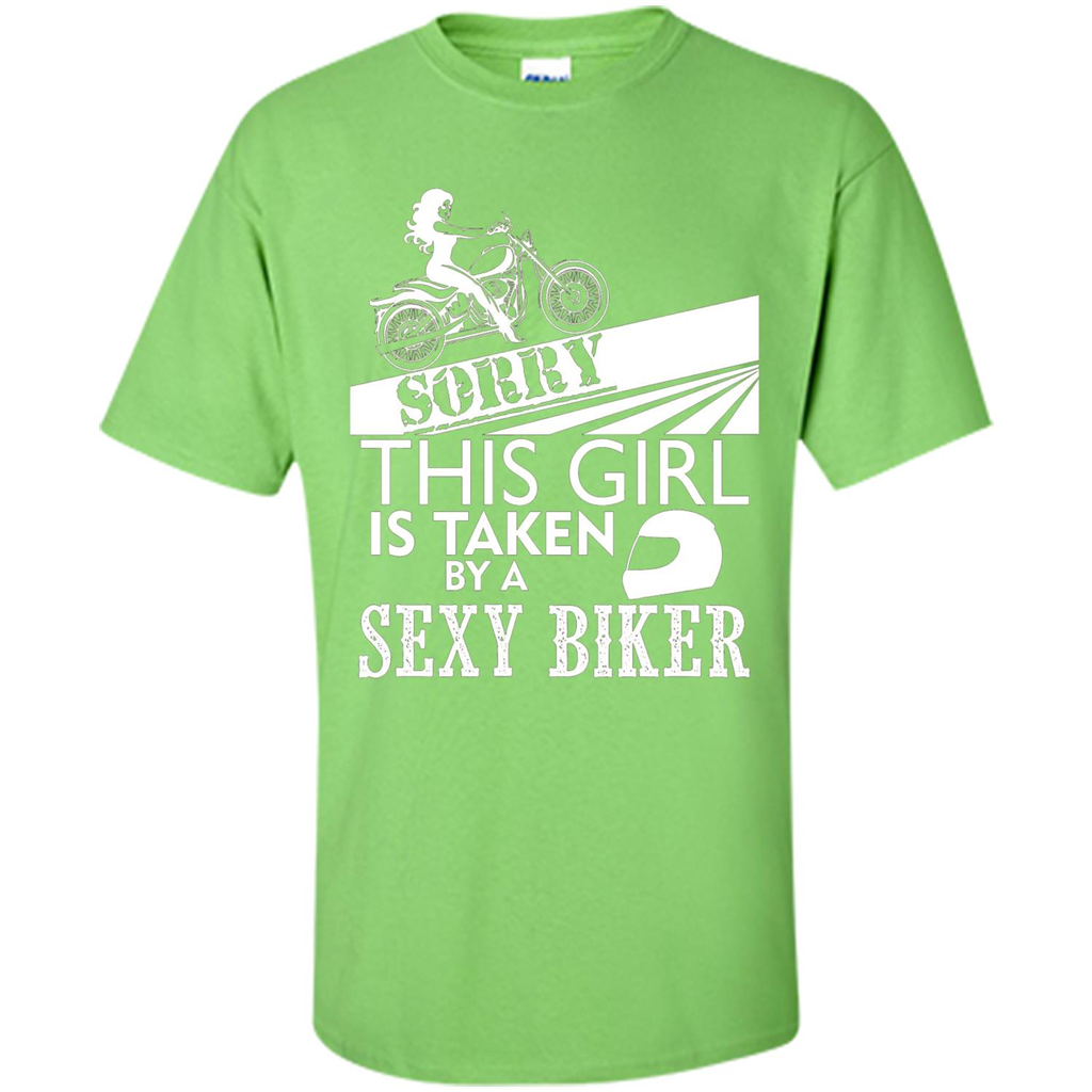 Funny Biker T-shirt This Girl Is Taken By A Biker T-shirt Lime