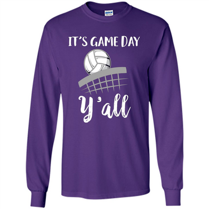 Volleyball Lovers T-shirt It's Game Day Y'all Tshirt Purple