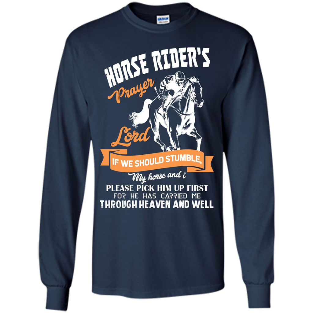 Horse Lovers T-shirt Horse Rider‰۪s Prayer Lord If We Should Stumble Navy