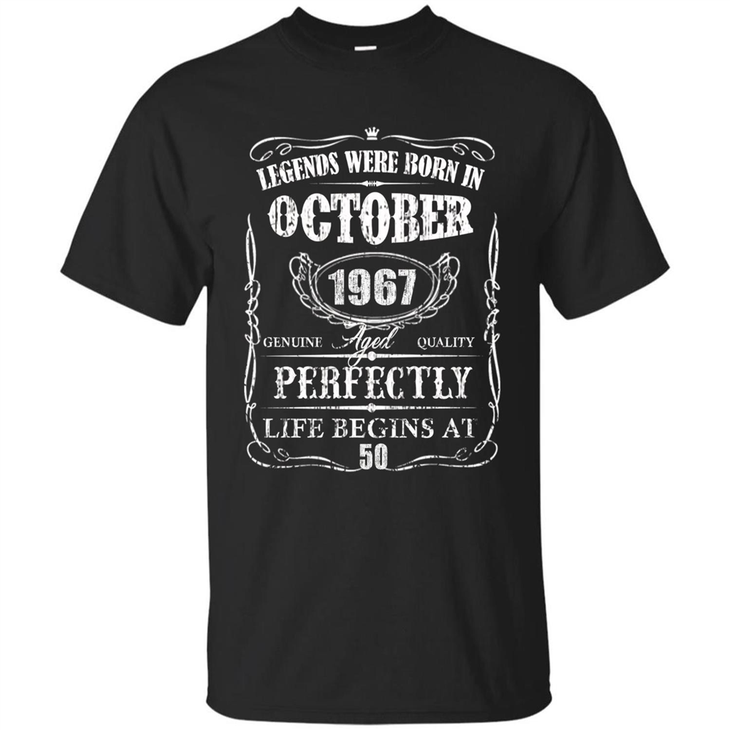 Legends Were Born In October 1967 T-shirt Black