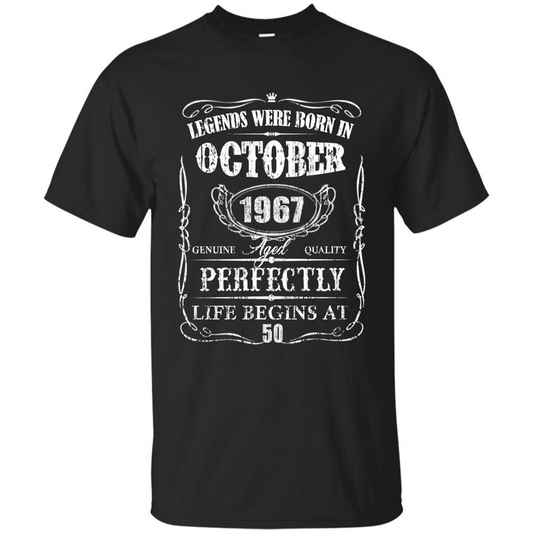 Legends Were Born In October 1967 T-shirt Black