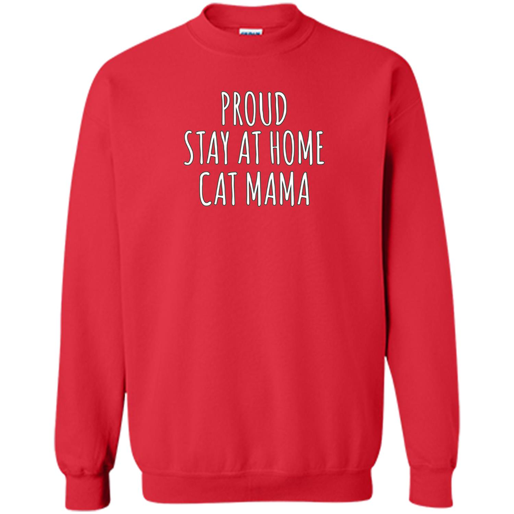 Cat Mama T-shirt Proud Stay At Home Red