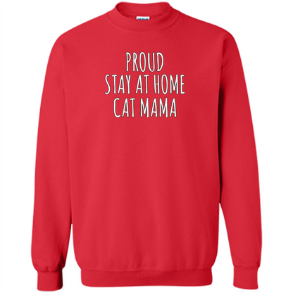 Cat Mama T-shirt Proud Stay At Home Red