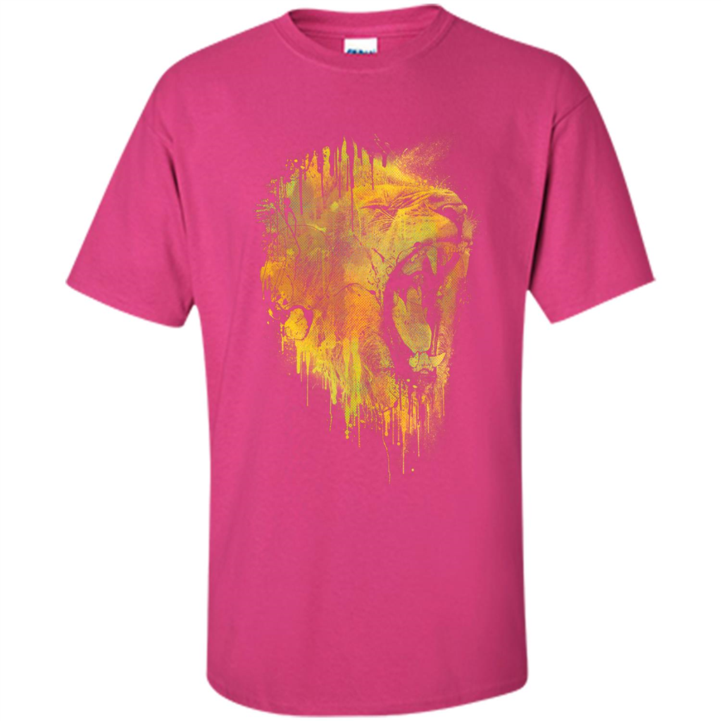 Lion Drip T-shirt Heliconia