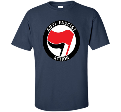 Antifa Logo Antifa Flag Anti Fascist T-shirt Navy