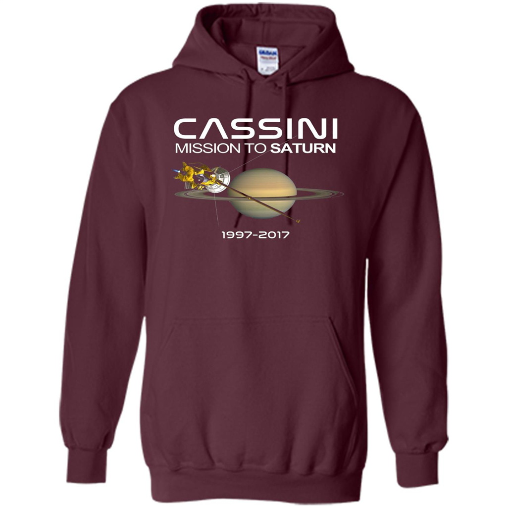 Cassini Mission to Saturn Space T-Shirt Maroon