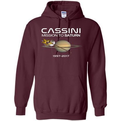 Cassini Mission to Saturn Space T-Shirt Maroon