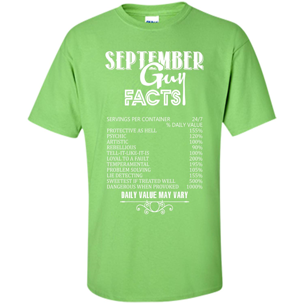 September Guy Facts T-shirt Lime