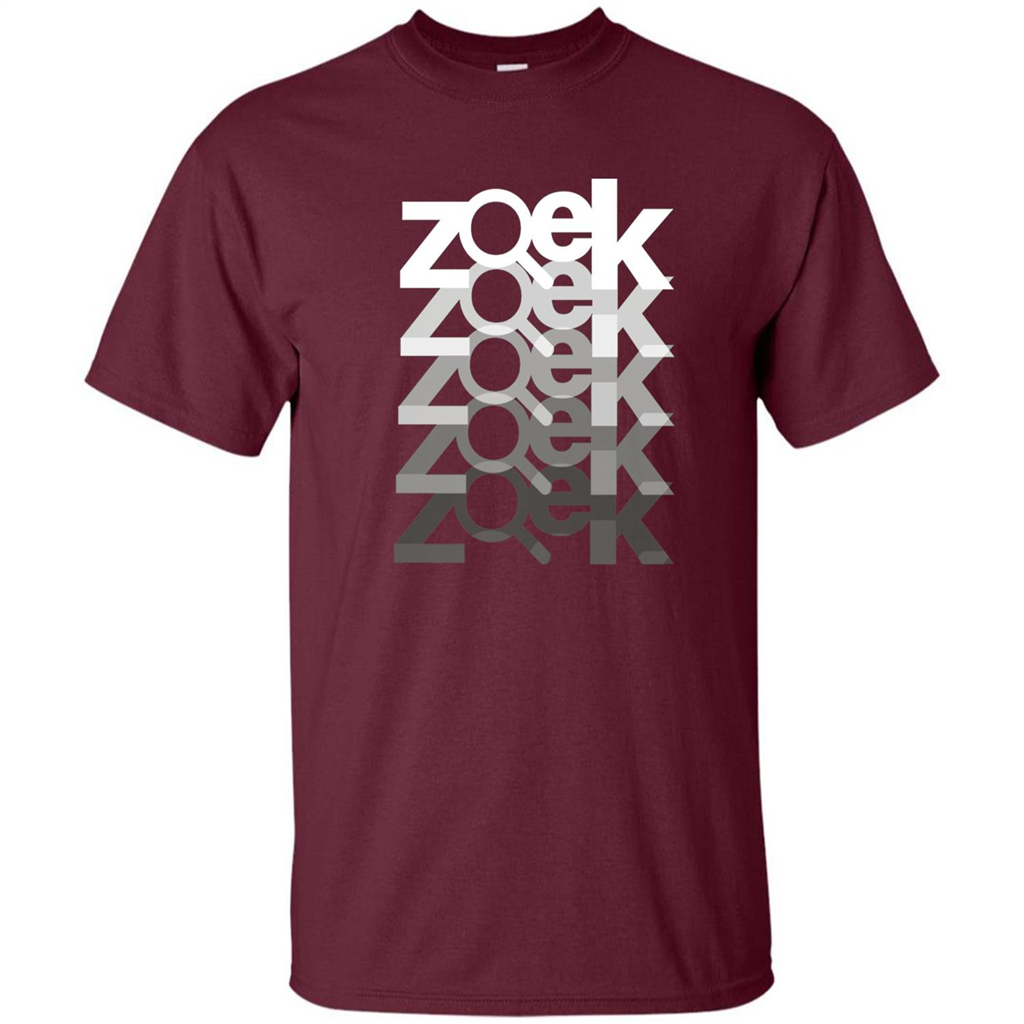 Zoek Zoek Zoek White Black T-shirt Maroon