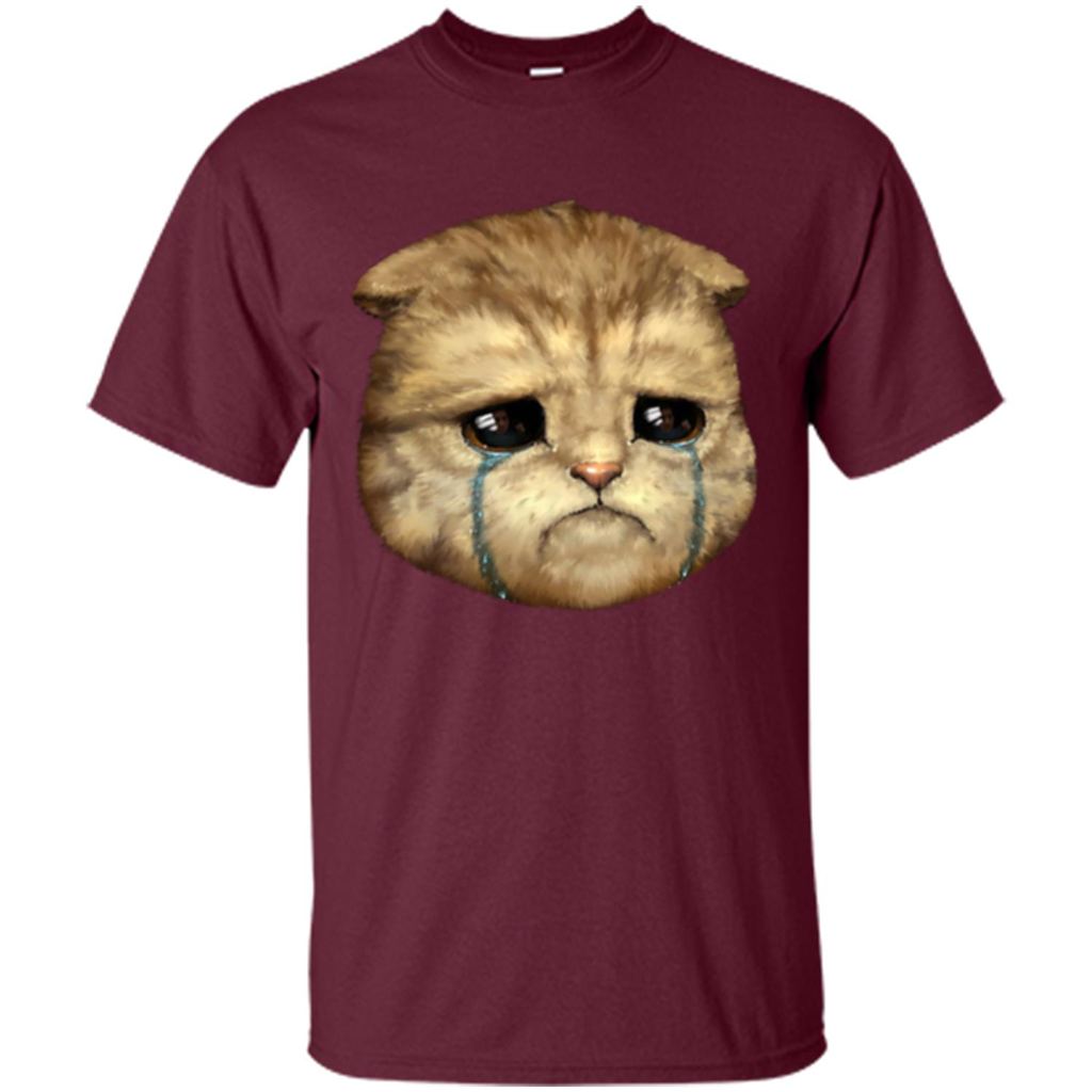 Cat Lovers T-shirt Cat Crying Maroon