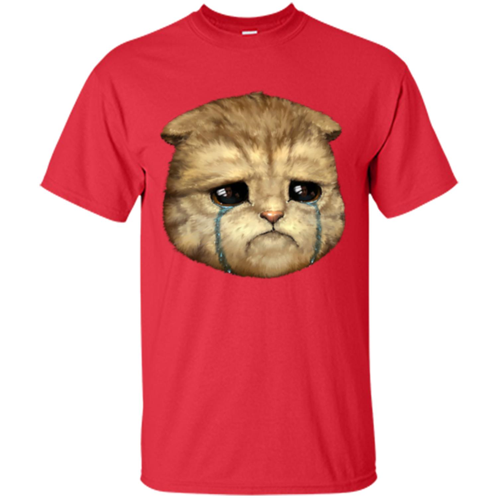 Cat Lovers T-shirt Cat Crying Red