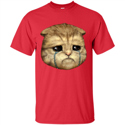 Cat Lovers T-shirt Cat Crying Red