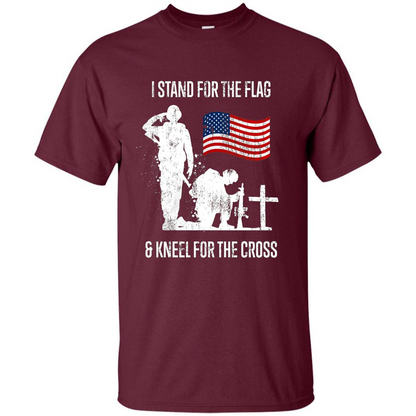 I Stand For The Flag And Kneel For The Cross T-shirt Maroon