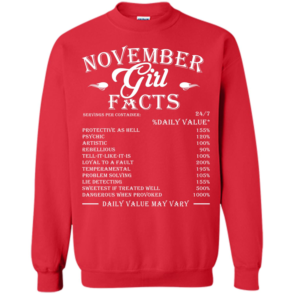 November Girl Facts T-shirt Red