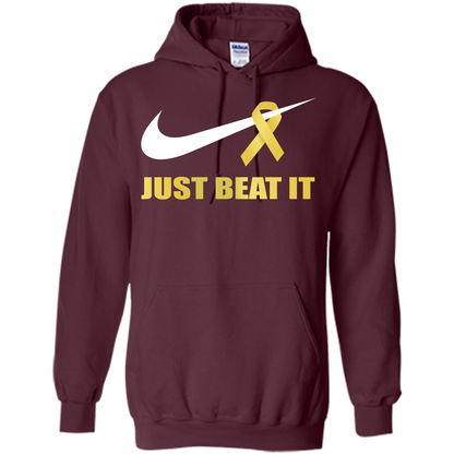 Cancer Awareness T-shirt Just Beat It T-shirt Maroon
