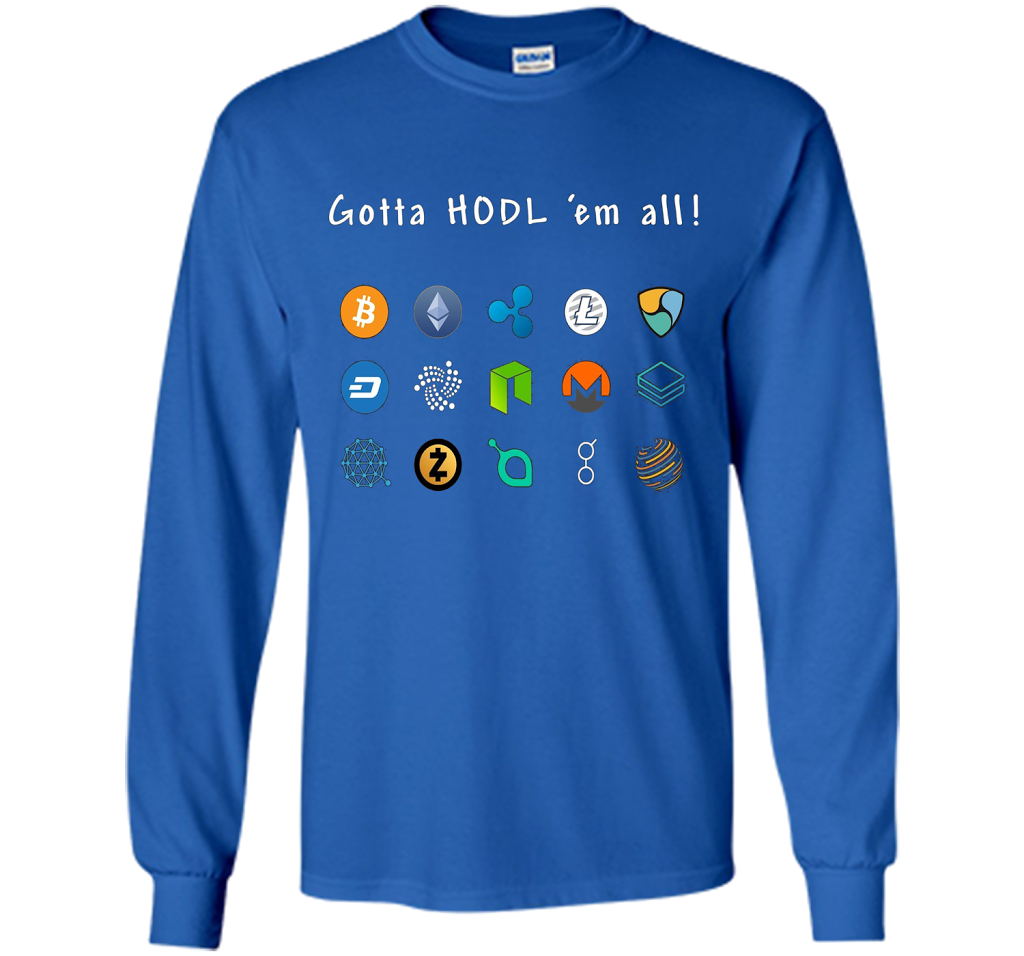 Ethereum Bitcoin Litecoin Gotta Hold'em All T-shirt Royal