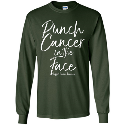 Punch Cancer in the Face Support Cancer Awareness T-shirt Forest Green