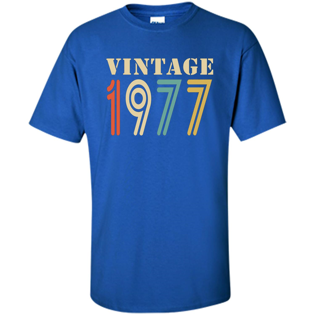 Vintage 1977 Birthday Gift T-shirt Royal