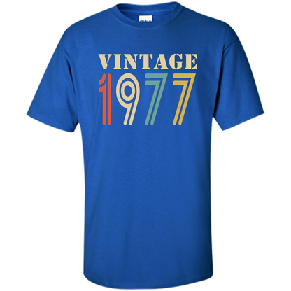 Vintage 1977 Birthday Gift T-shirt Royal