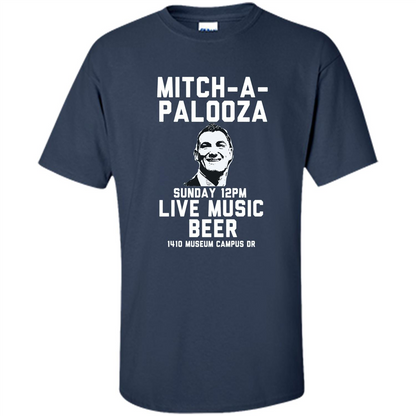 Mitch-a-palooza Live Music Beer T-shirt Navy