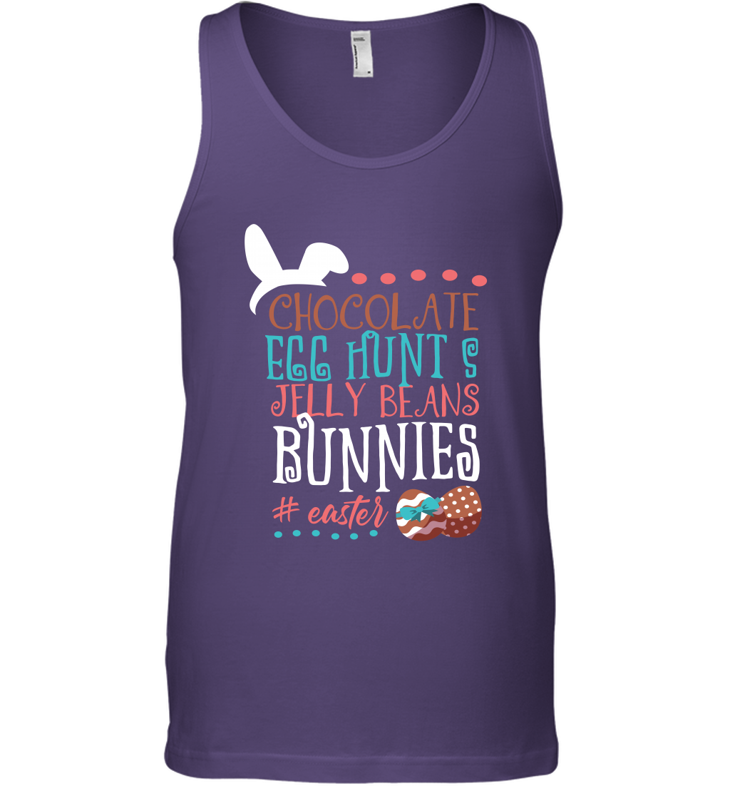 Chocolate Egg Hunts Jelly Beans Bunnies Easter Day Shirt Tank Top Purple