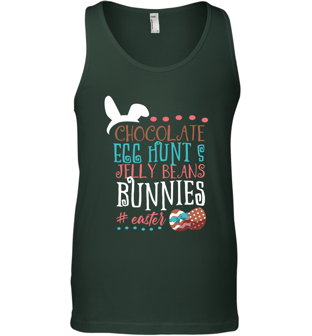 Chocolate Egg Hunts Jelly Beans Bunnies Easter Day Shirt Tank Top Forest Green