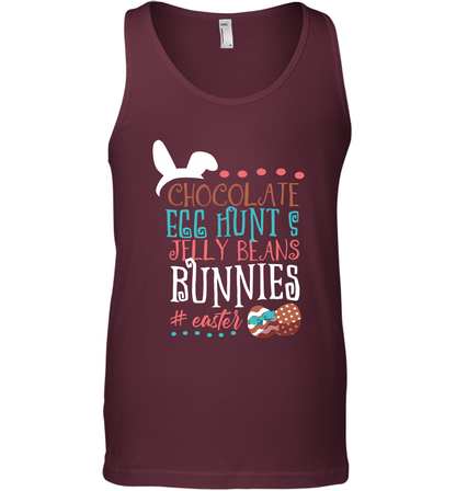 Chocolate Egg Hunts Jelly Beans Bunnies Easter Day Shirt Tank Top Maroon