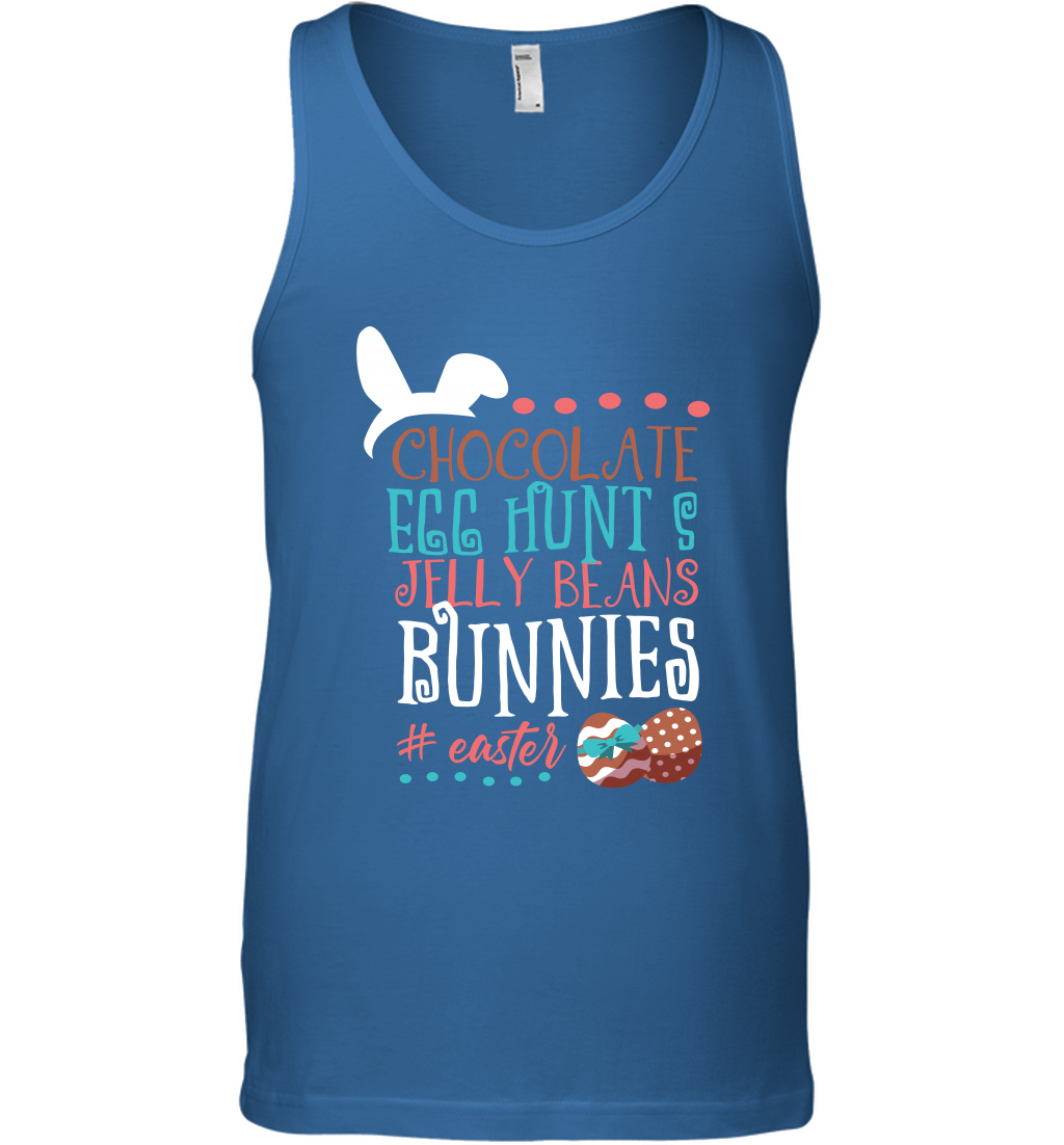 Chocolate Egg Hunts Jelly Beans Bunnies Easter Day Shirt Tank Top Royal