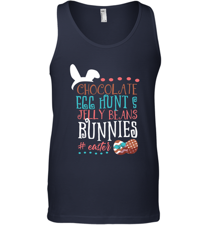 Chocolate Egg Hunts Jelly Beans Bunnies Easter Day Shirt Tank Top Navy