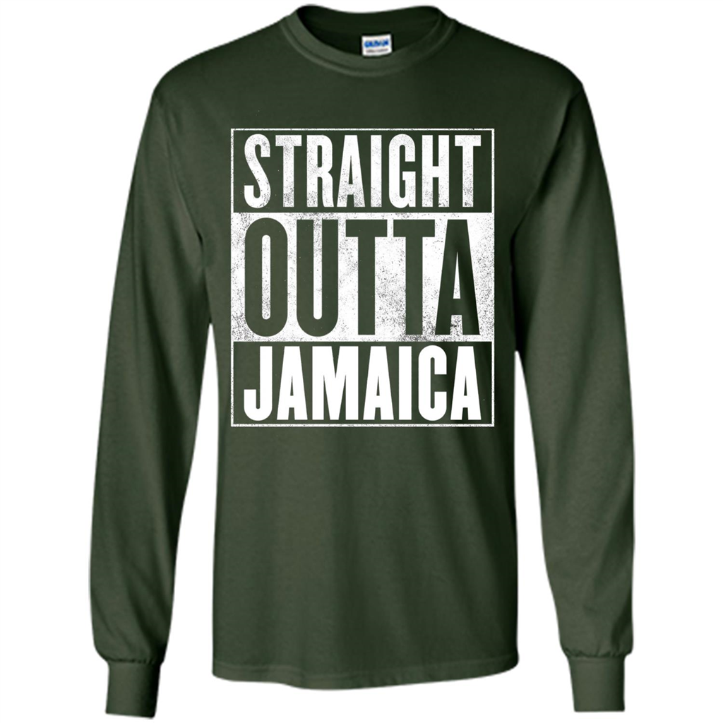 Jamaica T-Shirt - Straight Outta Jamaica T-shirt Forest Green