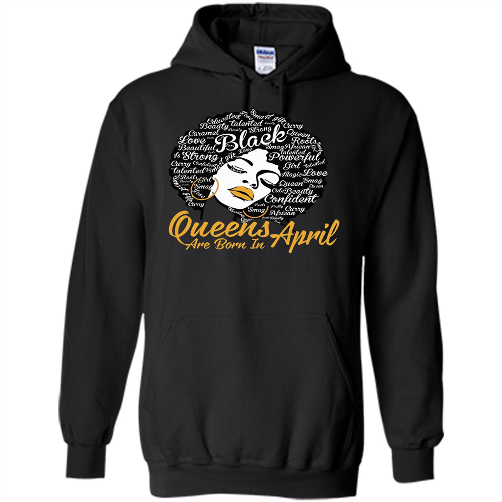 Queen Are Born In April T-shirt Black