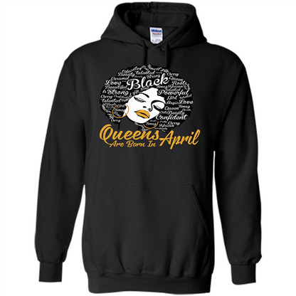 Queen Are Born In April T-shirt Black