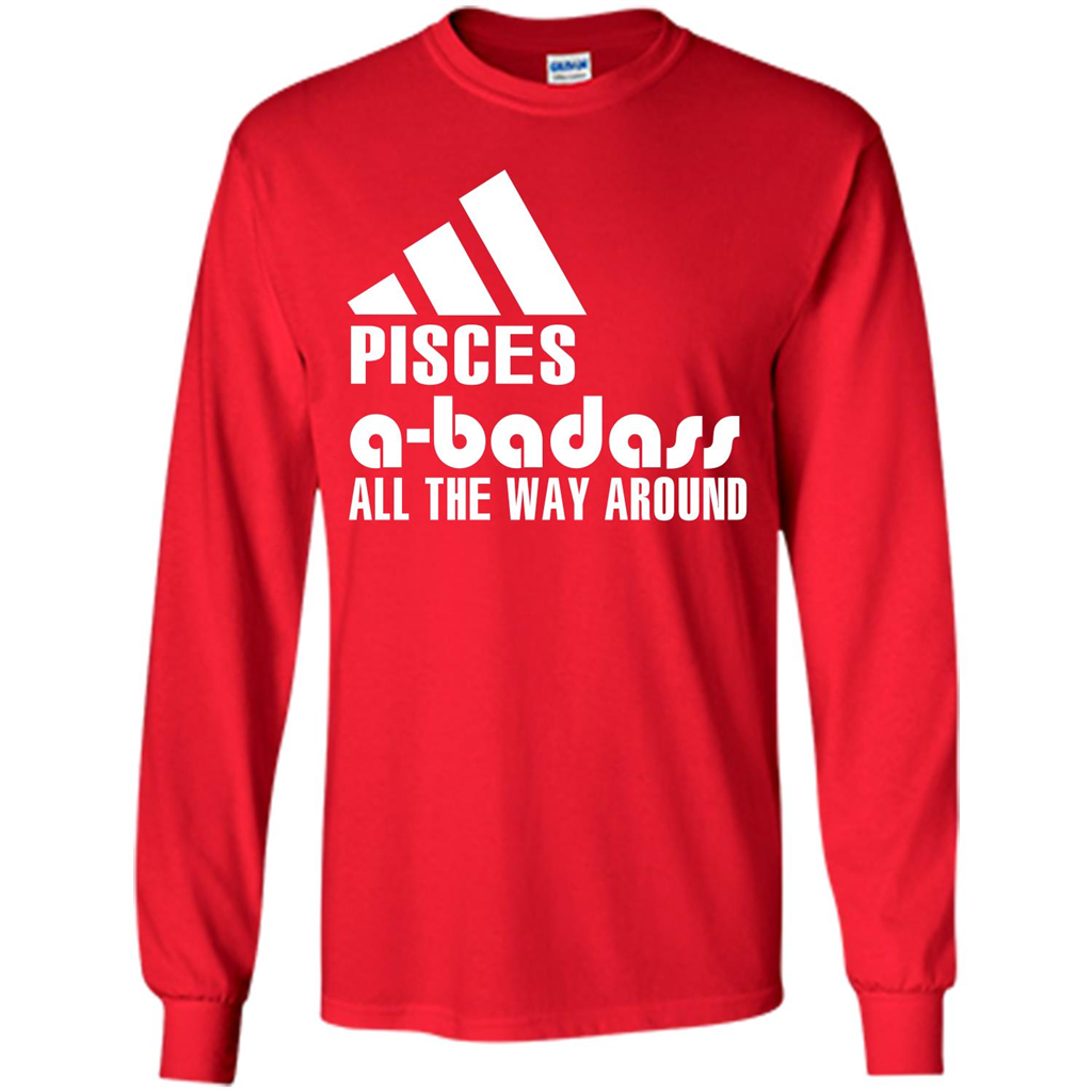 Pisces A-Badass All The Way Around T-shirt Red