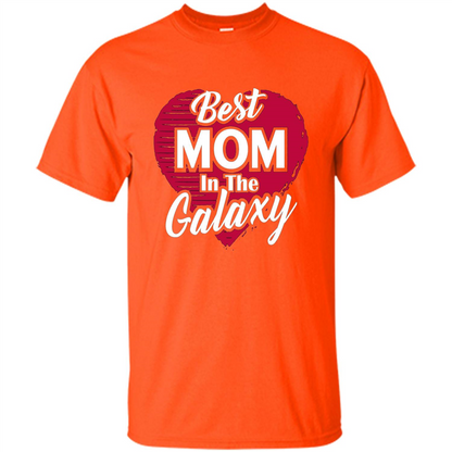 Mothers Day T-shirt Best Mom In The Galaxy Orange