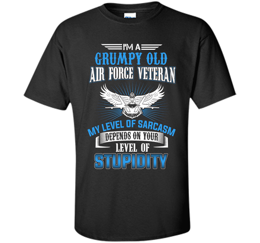 I'm A Grumpy Old Air Force Veteran T-shirt Black S