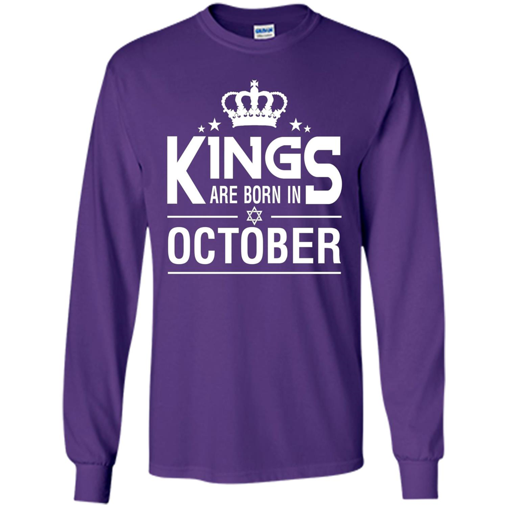 October Birthday T-shirt Kings Are Born In October Purple
