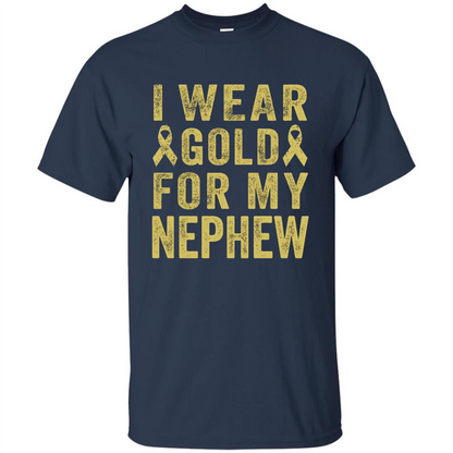 I Wear Gold For My Nephew T-shirt Navy