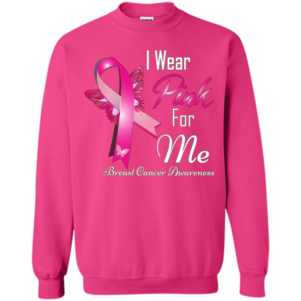 Breast Cancer Awareness T-Shirt I Wear Pink For Me Heliconia