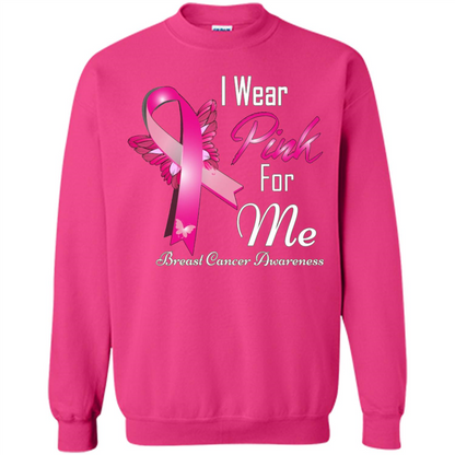Breast Cancer Awareness T-Shirt I Wear Pink For Me Heliconia