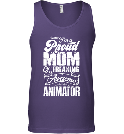 I'm A Proud Mom Of Freaking Awesome Animator Shirt Tank Top Tank Top Purple