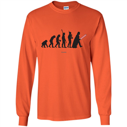 Movies Lover T-shirt Human Evolution Orange