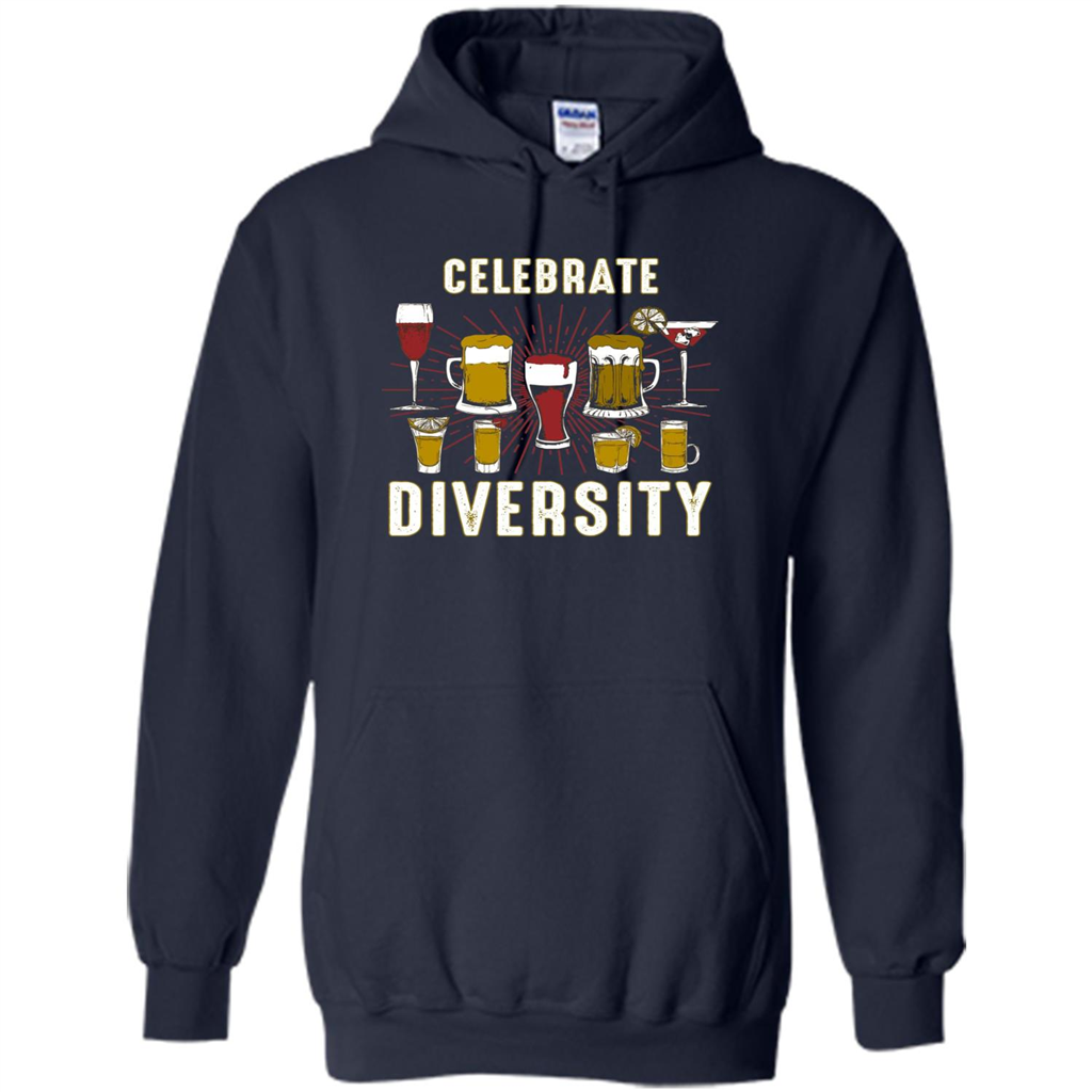 Alcohol Diversity T-Shirt Celebrate With Beer And Booze Navy