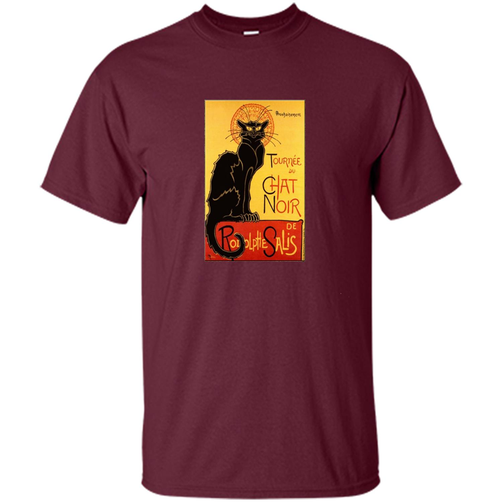 Vintage Poster Le Chat Noir - The Black Cat T-shirt Maroon