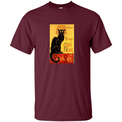 Vintage Poster Le Chat Noir - The Black Cat T-shirt Maroon