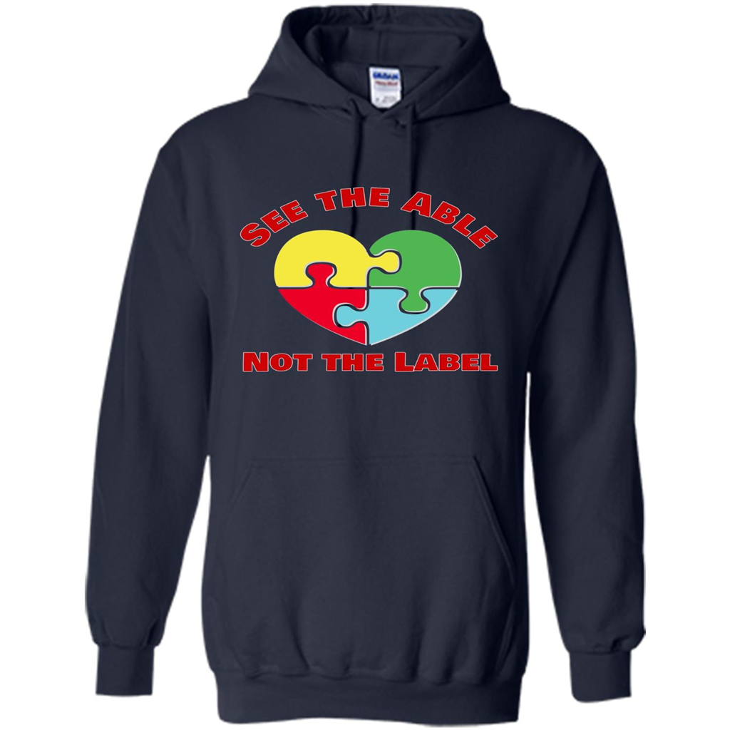 Autism Awareness T-shirt See the Able Not the Label Navy