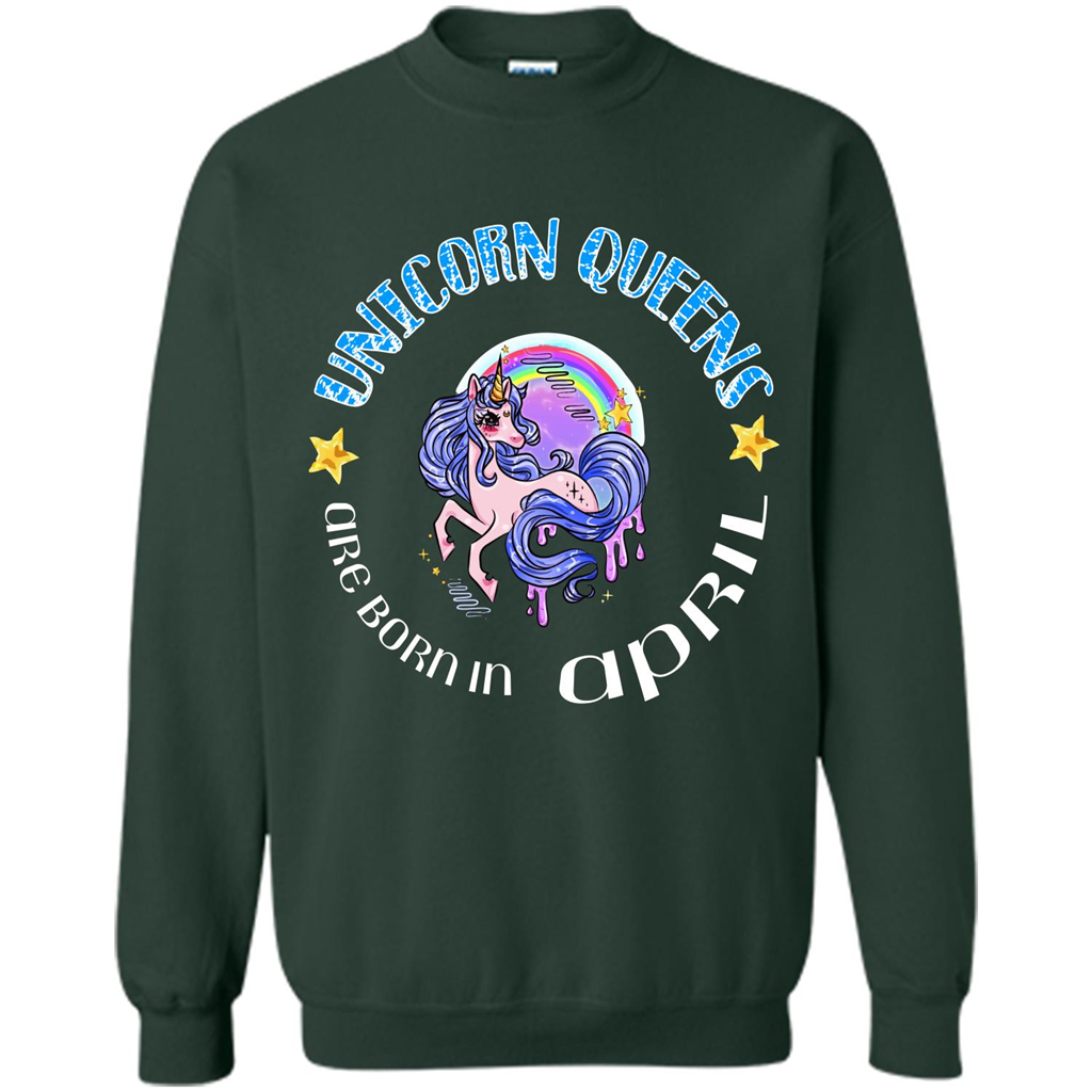 April Unicorn T-shirt Unicorn Queens Are Born April Forest Green