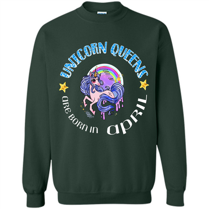 April Unicorn T-shirt Unicorn Queens Are Born April Forest Green