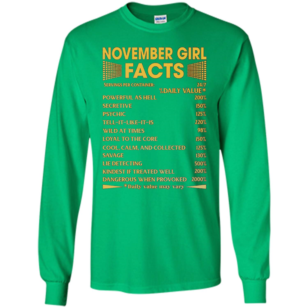November Girl Facts T-shirt Birthday Gift T-shirt Irish Green